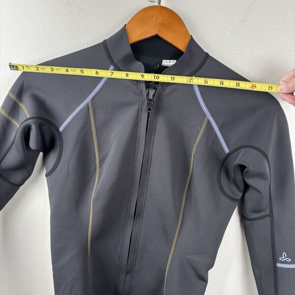 PrAna Women long Sleeve Wet Jacket Suit Black Shortie Neoprene Sz Medium ZIP Up - Picture 5 of 12